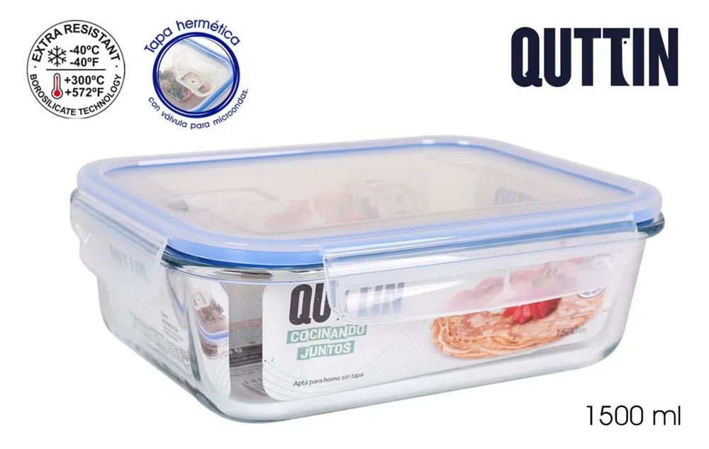 Tupper QUTTIN de borosilicato 17,5x23cm - Cocina