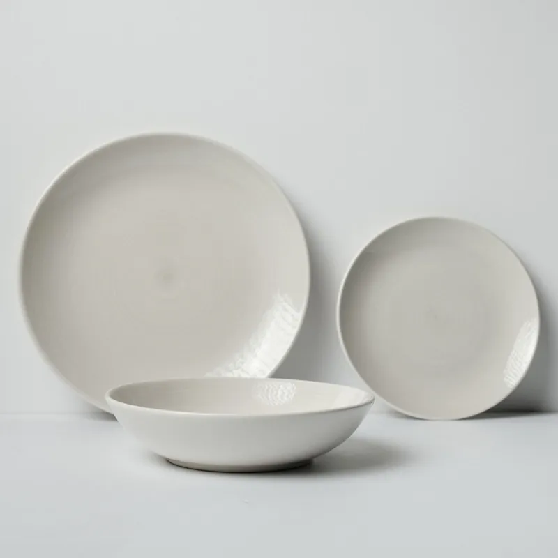 Vajilla ARENA gres esmaltado 18 piezas gris - Cocina