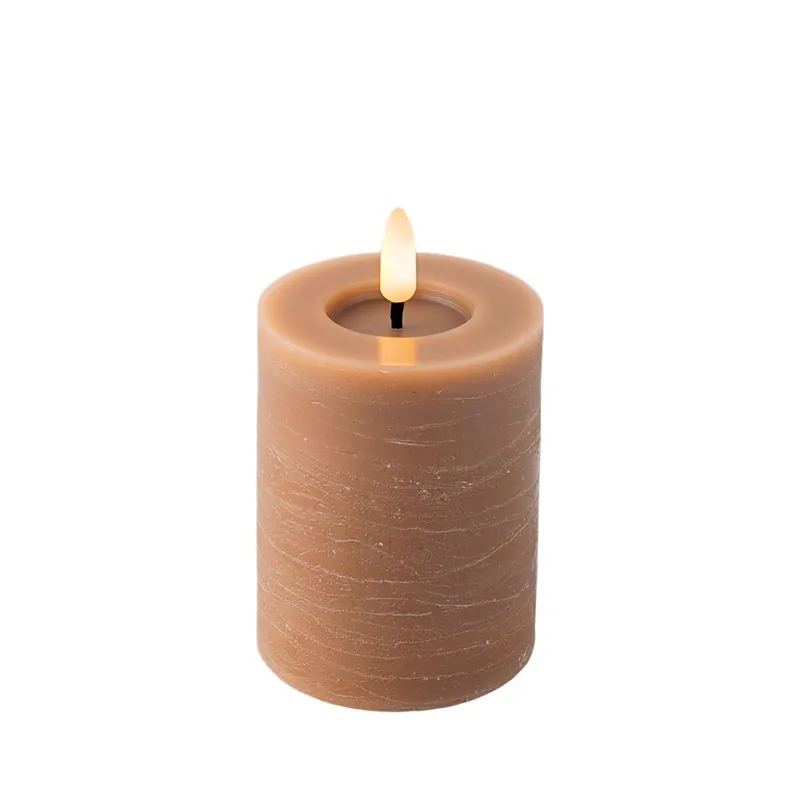 Vela LED Lumineo Marrón Ø 7 x 11,2 cm Efecto llama - Decoración