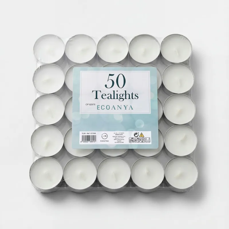 Vela TEALIGHT blanca 50 piezas marca ECONYA - Decoración