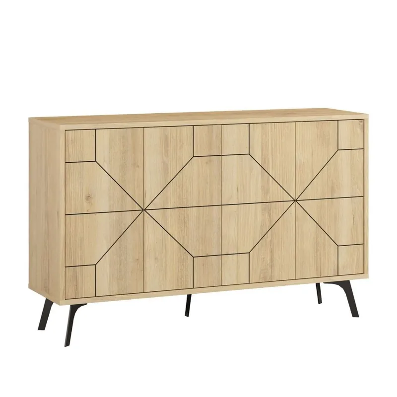 Aparador Dune 4 puertas roble 77,4x123x43 cm - Muebles