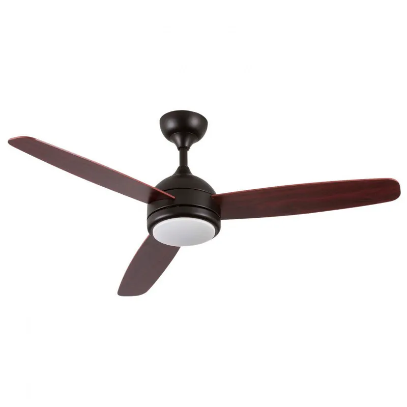 Ventilador de Techo con Luz 3 Aspas 56W 6 Velocidades Vermont Madera Oscura Dayron - Electrodomésticos