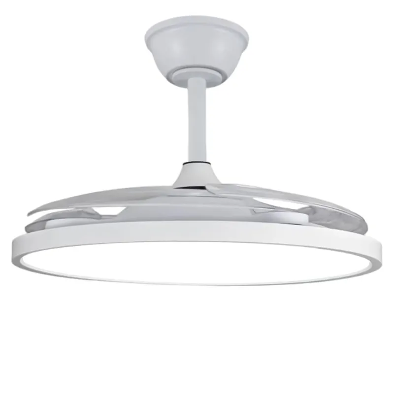 Ventilador de Techo LED Lámpara SLIM Ventilador con Motor DC 4 Aspas Retráctiles Ultra Silencioso 40W Eye-Confort