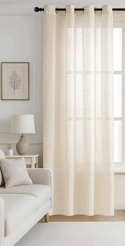 Visillo ollados SALVIA 140x260cm color arena - Textil