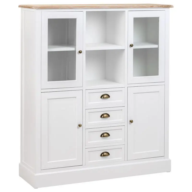 Vitrina de madera blanca 115x35x130.5 - Muebles