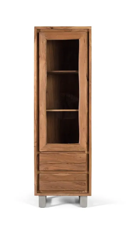 Vitrina fabricada en madera maciza de acacia con cristal - Muebles