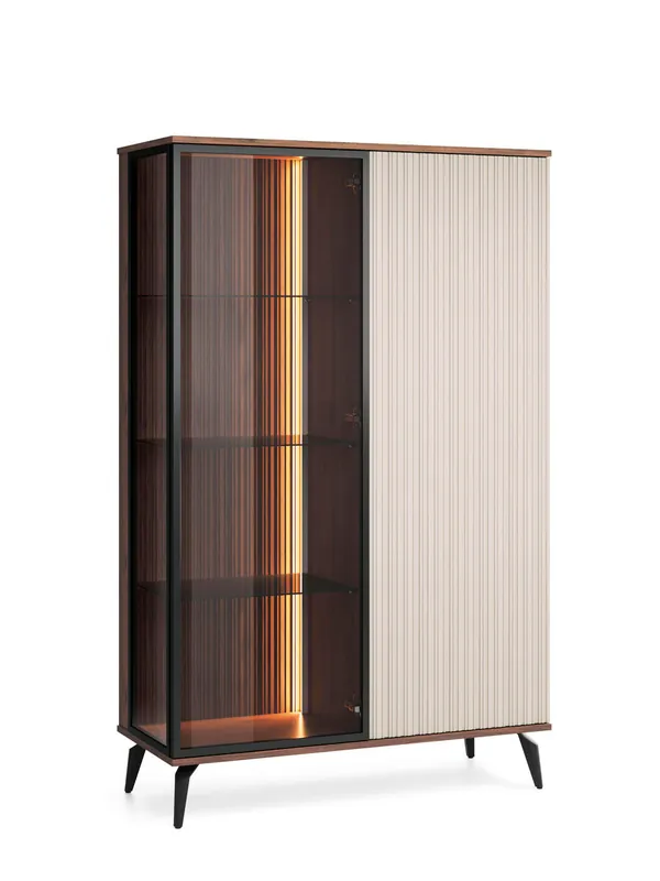 Vitrina VICI 103x39x162 Beige - Muebles