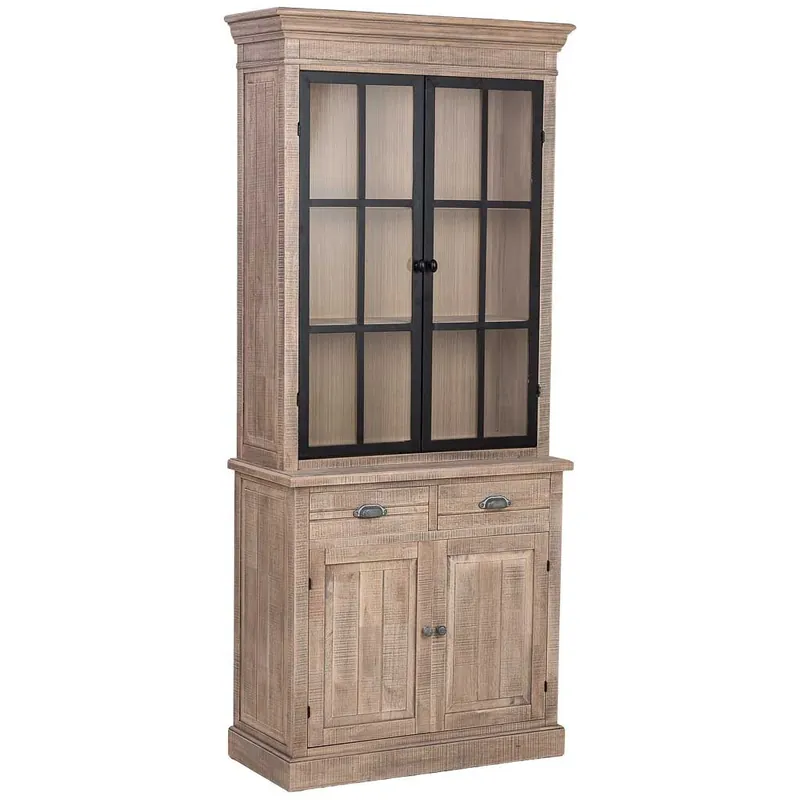 Vitrina de madera marrón 87x40x198h cm - Muebles