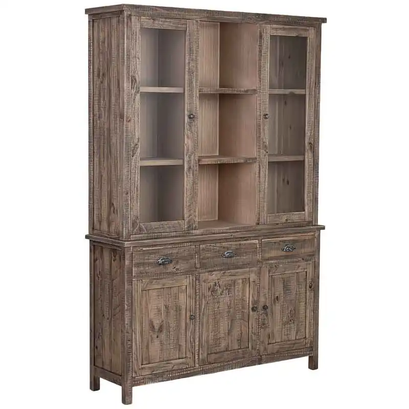 Vitrina de madera marrón 140x40x205h cm - Muebles