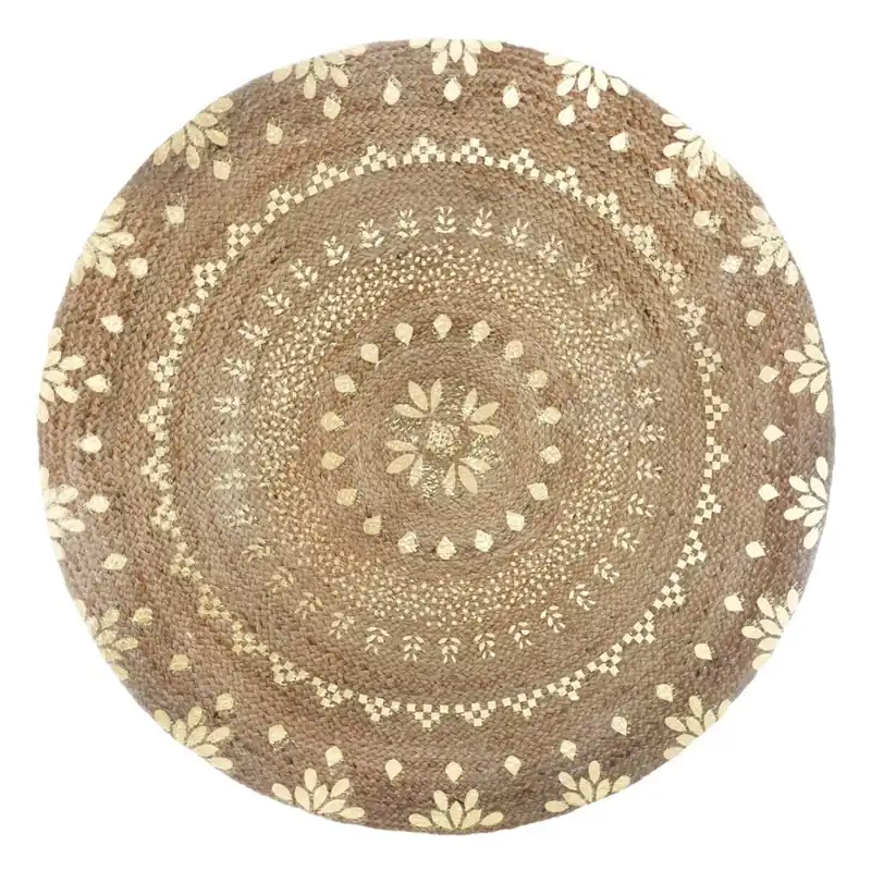 WELL HOME - Alfombra de oro brillante yute