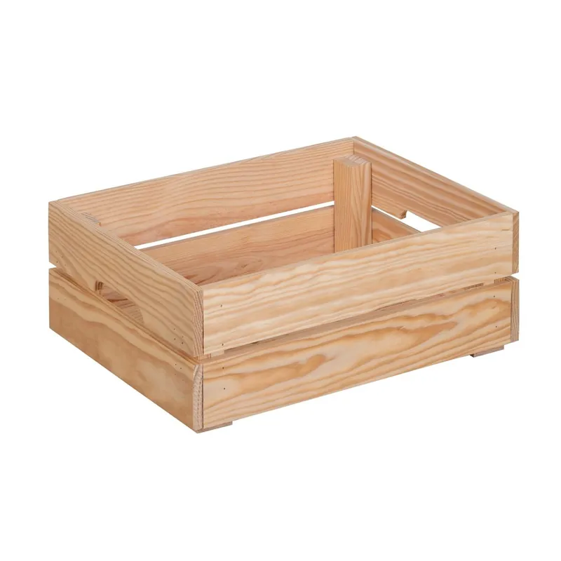Well Home Caja de Madera maciza en tono natural 30x15x40cm - Decoración