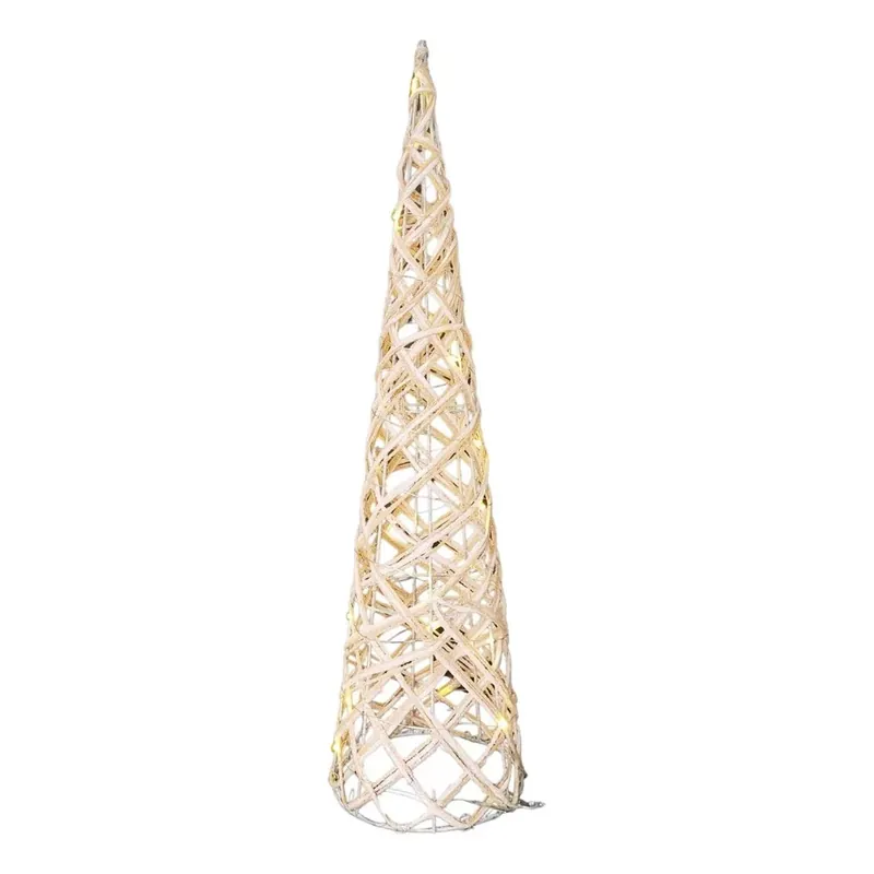 Well Home Cono Navideño con 15 Luces LED 60x16x16cm Gris - Decoración