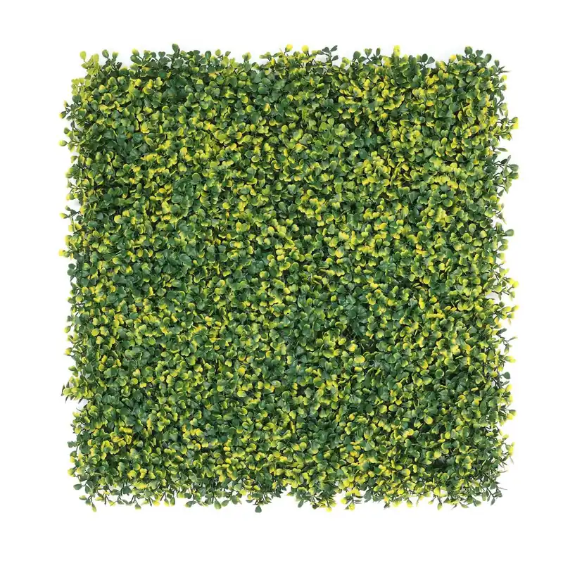 Well Home Jardín Vertical Artificial, Panel de Seto 100x100cm, Para decoración interior y exterior - De hojas Verdes diseño moderno