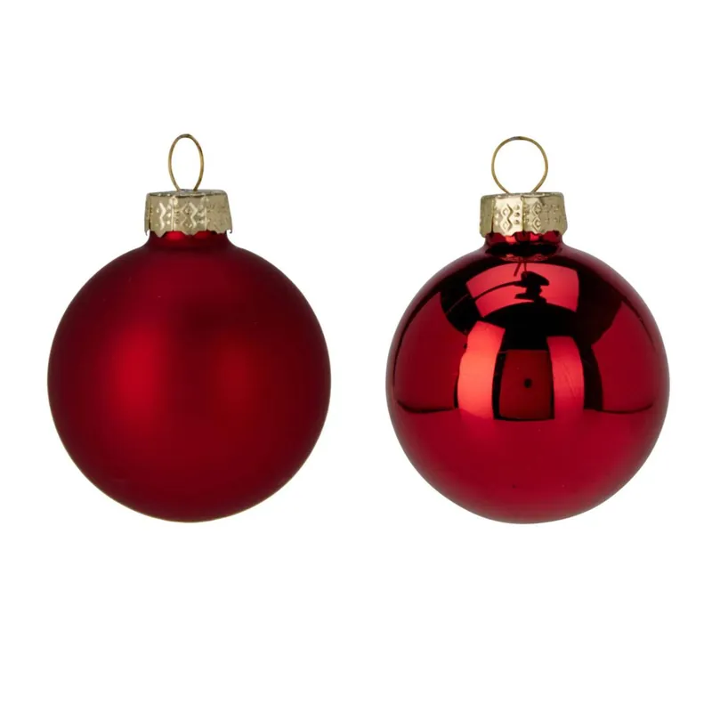 Well Home Juego de 16 Bolas de Navidad color Rojo Ø5cm - Brillantes y mate