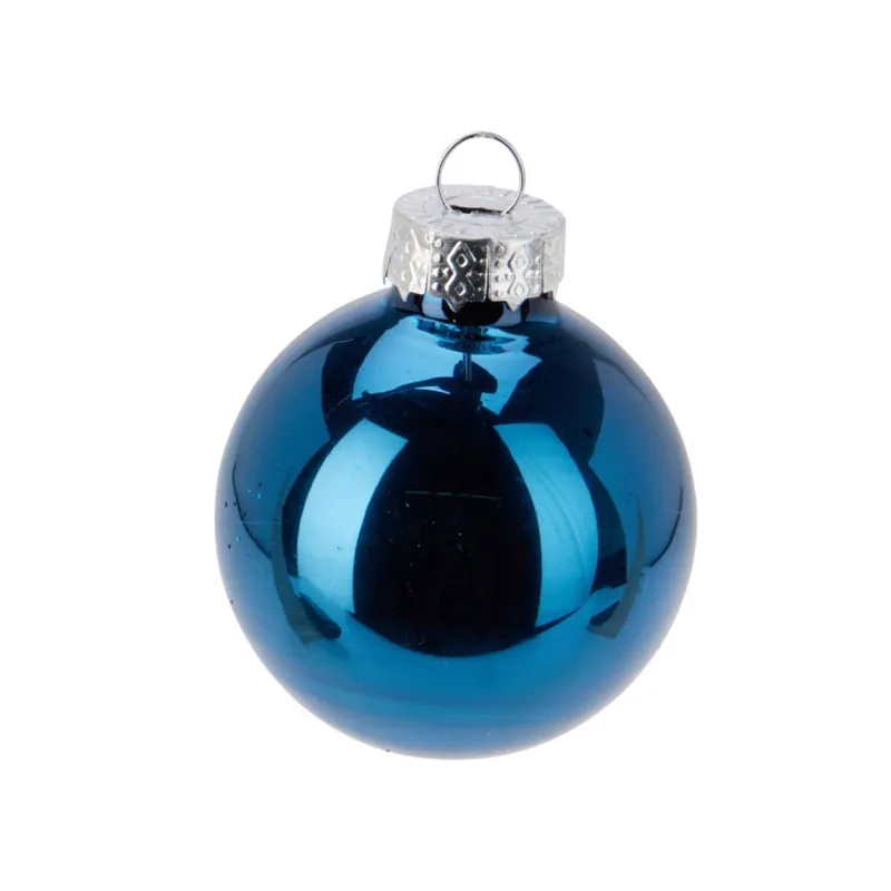 Well Home Juego de 25 Bolas de Navidad color Azul Ø3,5cm - Acabado perlado