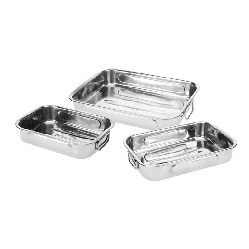 Well Home Juego de 3 Bandejas para Hornear en Acero Inoxidable con Asas - Cocina