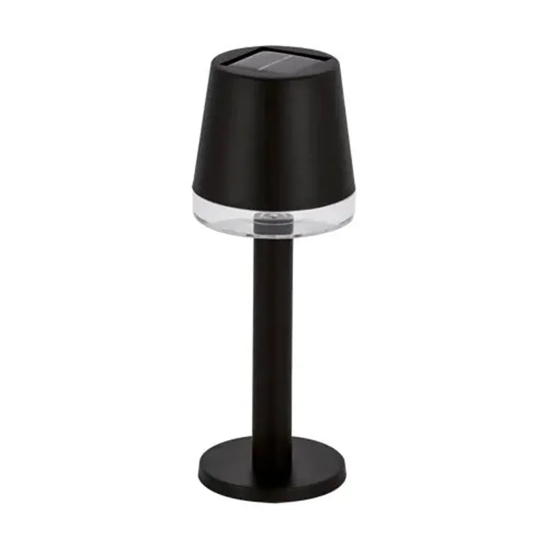 Well Home Lámpara de Mesa solar luces LED blanco cálido en color Negro Ø8x21cm - Decoración
