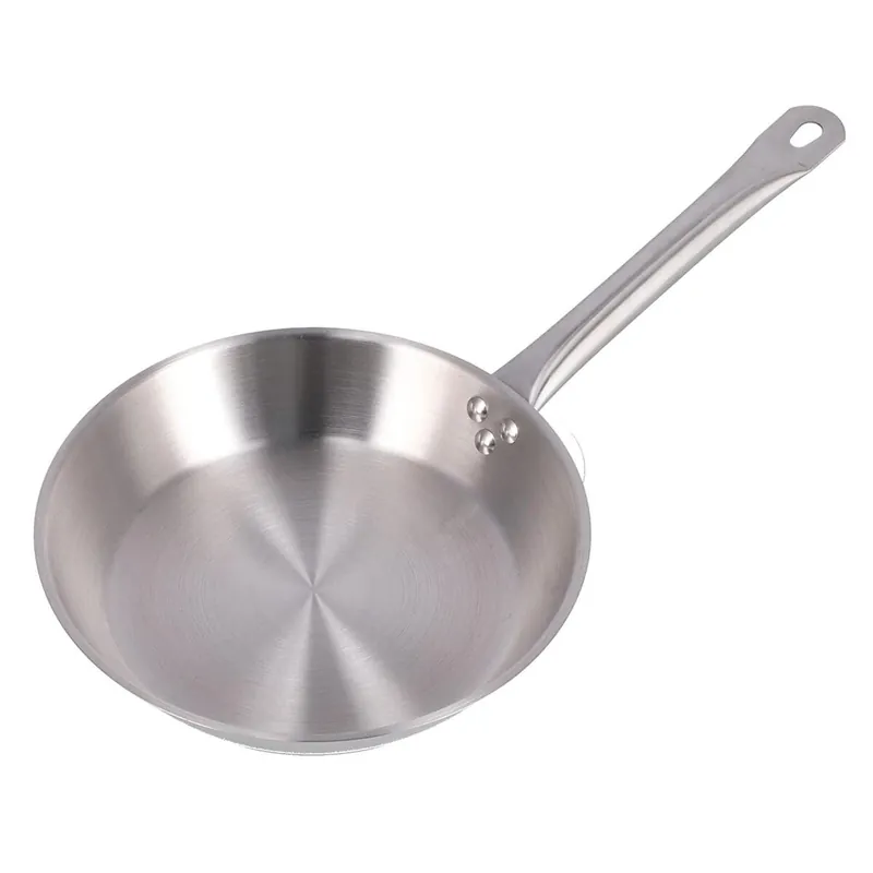 Well Home Sartén Ø24x5cm en Acero inoxidable, Apta para inducción y SIN antiadherente - Cocina