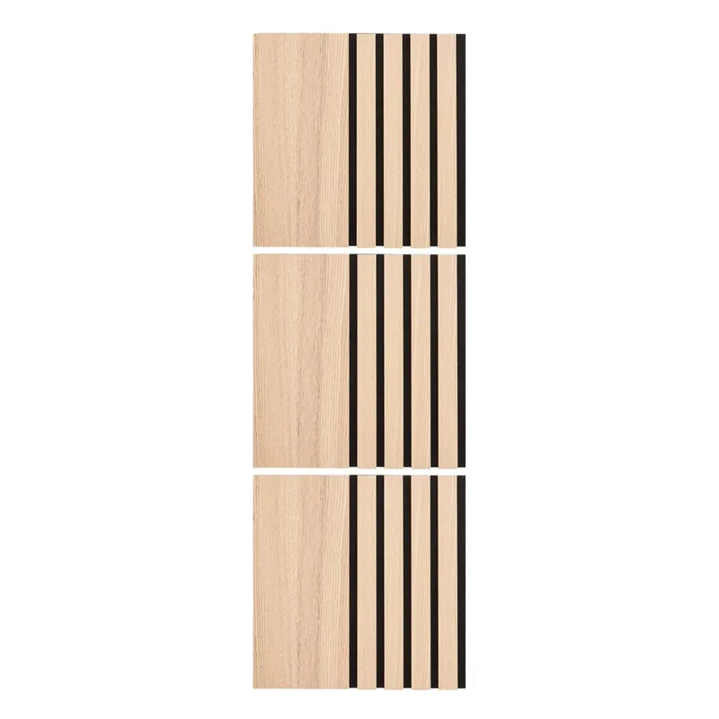 Well Home Set de 3 Paneles decorativos 'Colva' grande de 30x30cm en MDF efecto madera clara - Decoración