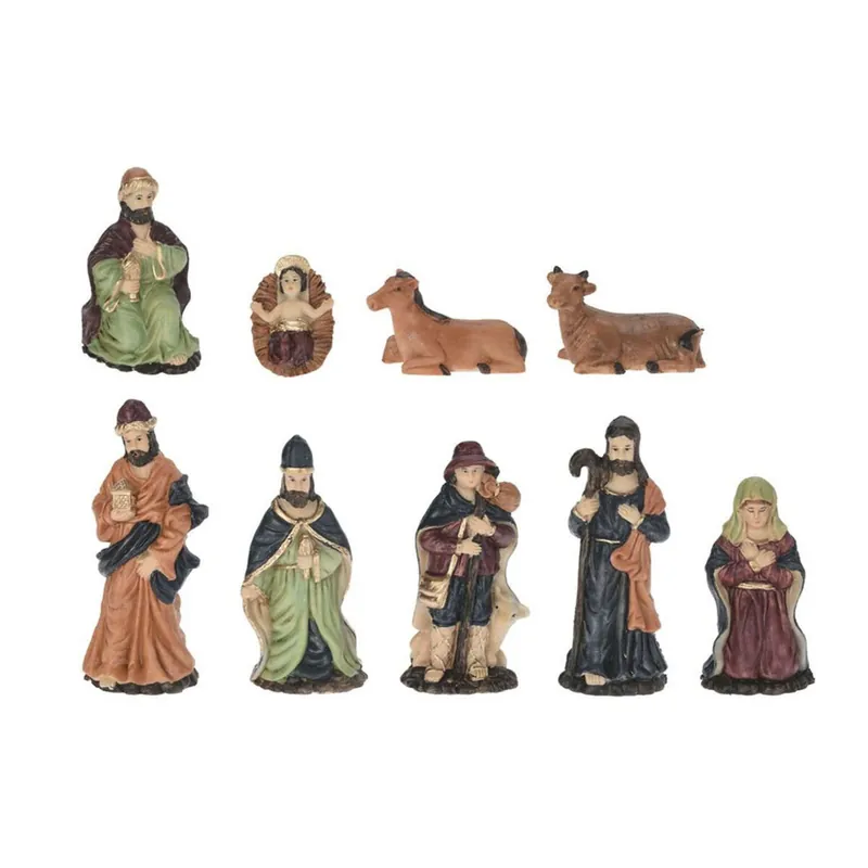 Well Home Set de 9 Figuritas para Belén con detalles realistas y tamaños variados - Decoración