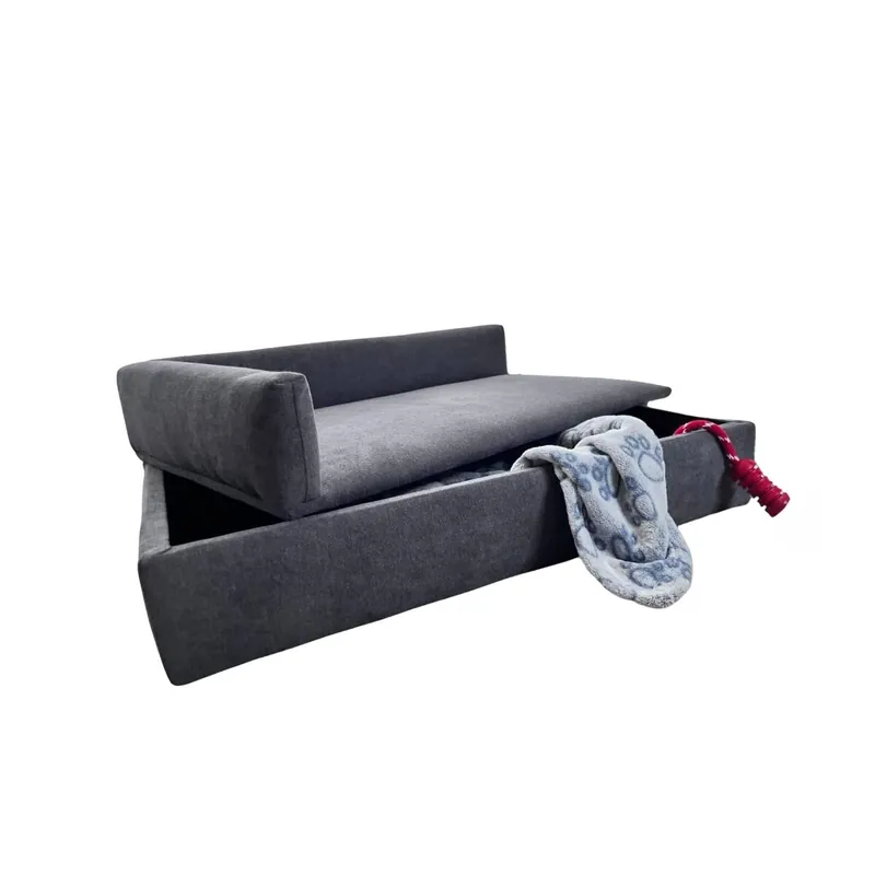 Well Home Sofá Cama con canapé para Mascotas con base acolchada Color Gris - Jardín