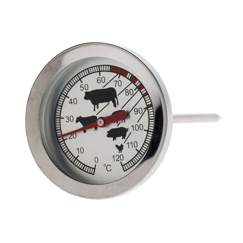 Well Home Termómetro para Carne de Acero Inoxidable - Resistente hasta 300 Grados - Indicador de Temperatura hasta 120 Grados