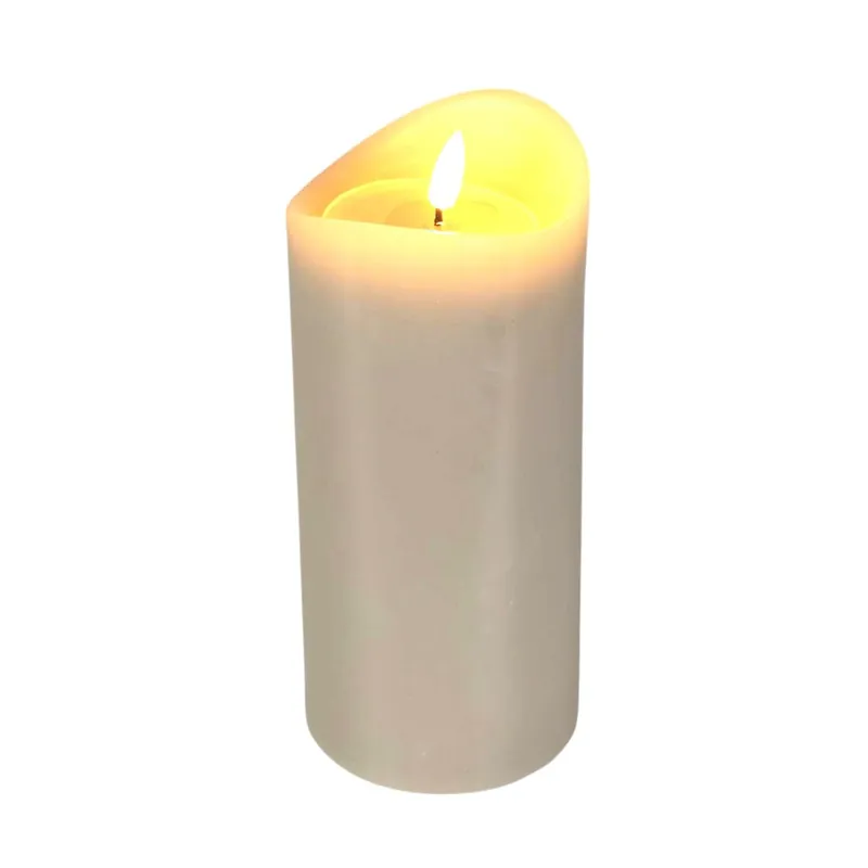 Well Home Vela LED con efecto Gelatina color Gris Ø9x20cm - Decoración