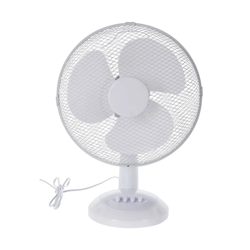 Well Home Ventilador de mesa blanco de 34x21x50cm con cabezal ajustable y oscilante horizontalmente - 3 velocidades