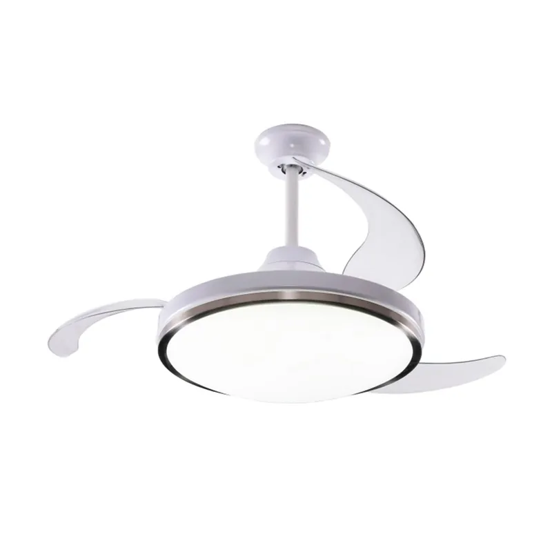Well Home Ventilador de Techo con Luz LED Ø53x30cm - Aspas retráctiles, Silencioso, 6 Velocidades, Mando a distancia y luz regulable 3 Tonos