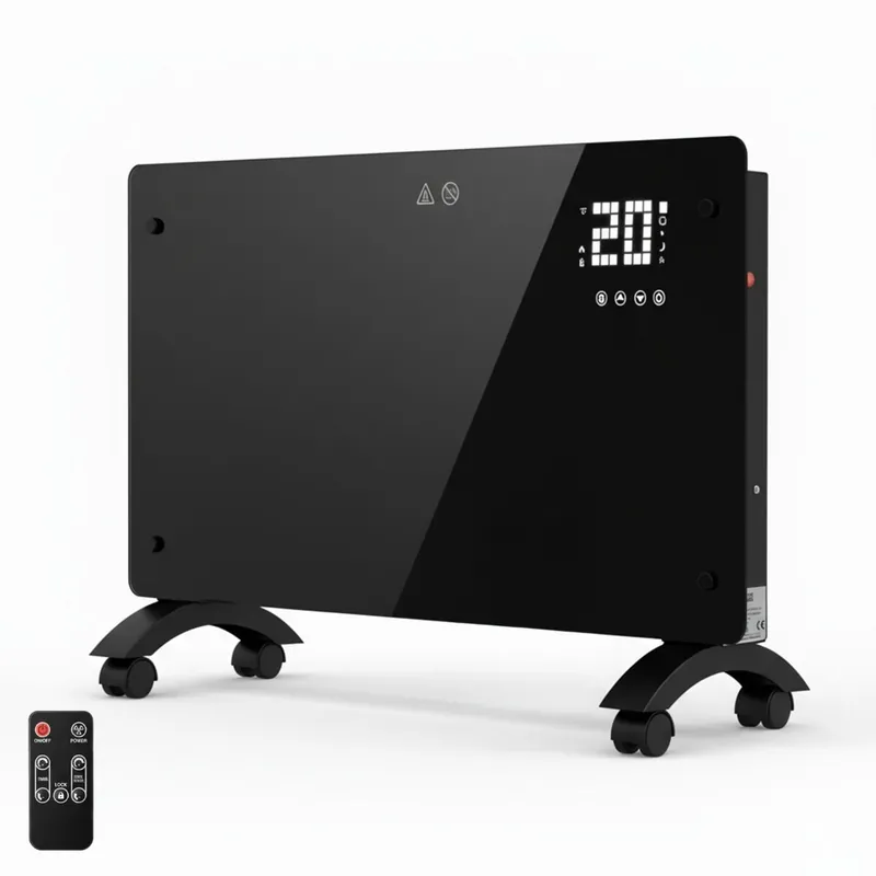 YOEVU - Emisor térmico cristal 2500W, temporizador, wifi