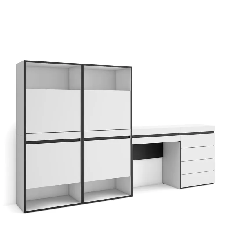 Zapatero, Armario zapatos botas, 247x35x145cm, Dormitorio, habitación, Cómoda, Cajonera, Tocador, Estilo Moderno, Blanco - Muebles