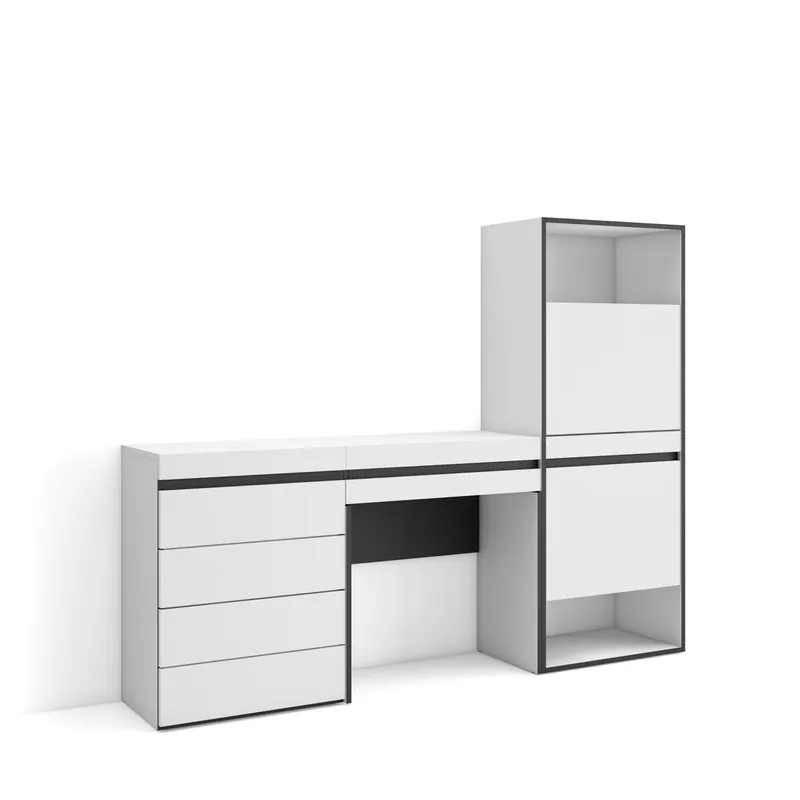 Zapatero | Armario zapatos botas | 187x145x35 cm | Dormitorio, habitación | Cómoda, Cajonera | Tocador | Estilo Moderno | Blanco - Muebles