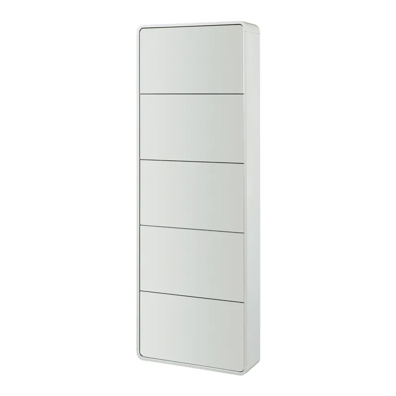 Zapatero Aure con 5 puertas abatibles 180x63x24 cm - Blanco [en.casa]