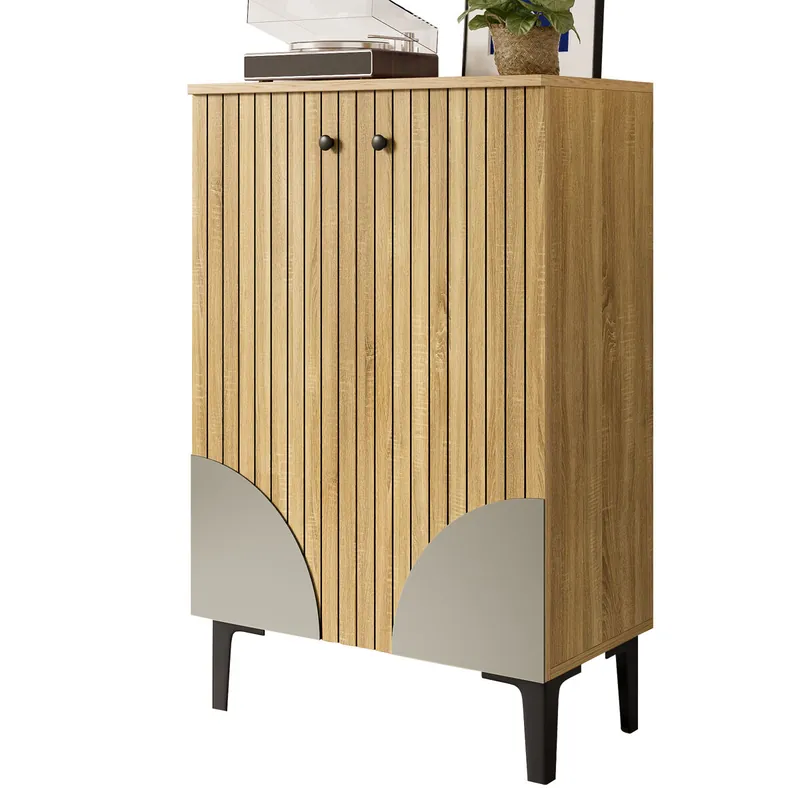 Zapatero de mdf con 2 puertas,natural - Muebles