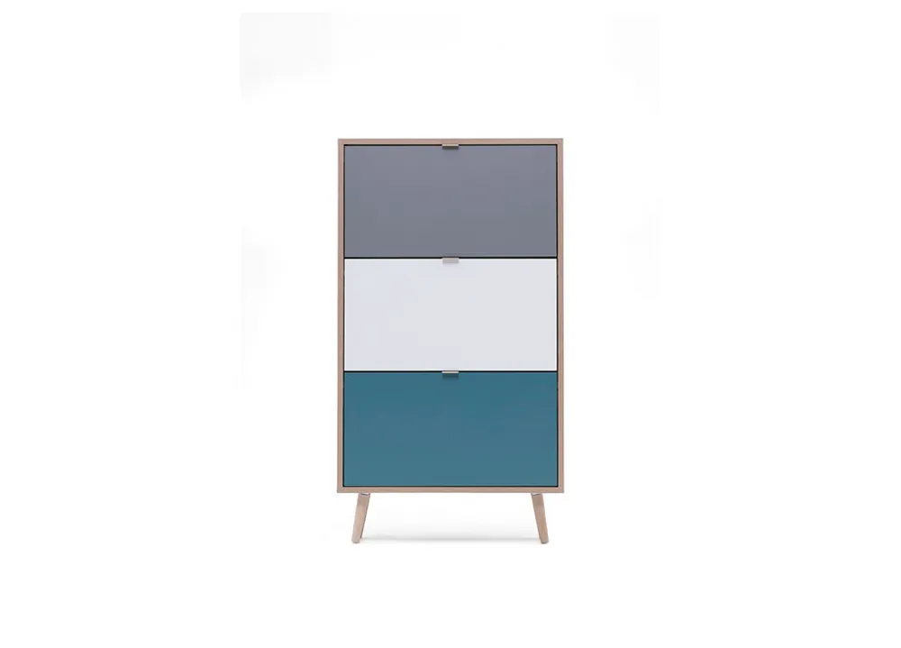Zapatero con 3 trampones multicolor TILE - Muebles