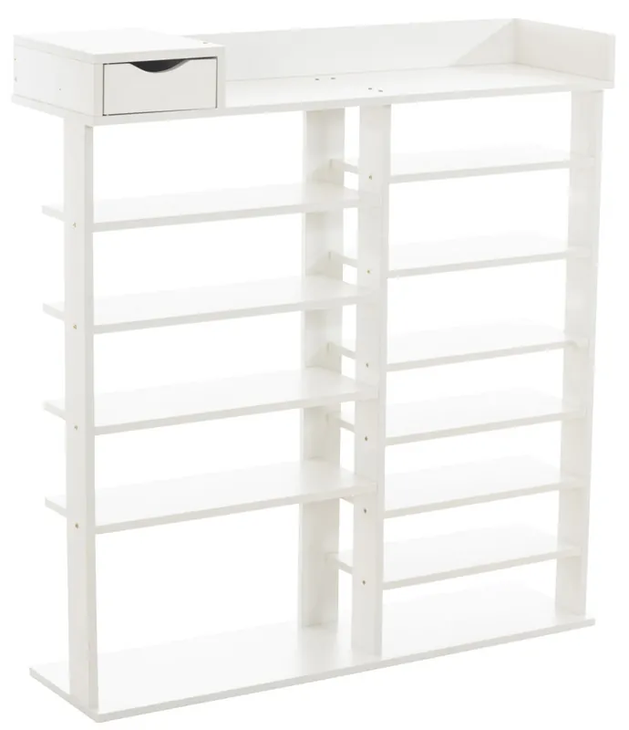 Zapatero de madera Kristina Blanco 30X100X109 cm - Muebles