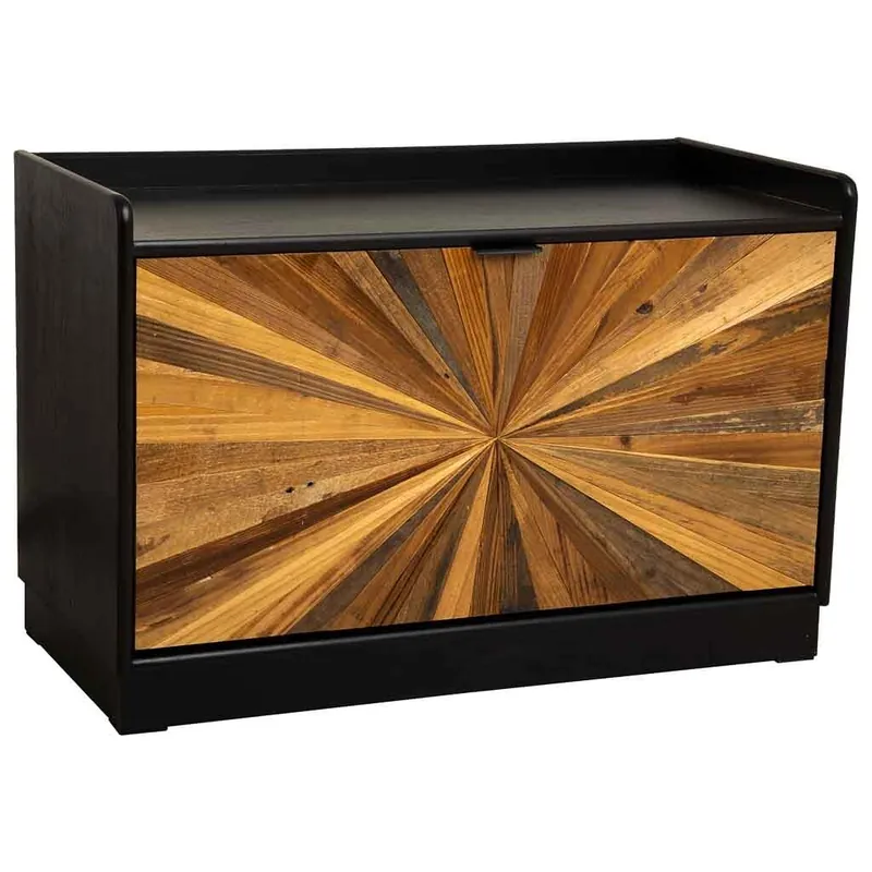 Zapatero de madera recuperada marrón 80x38x53h cm - Muebles