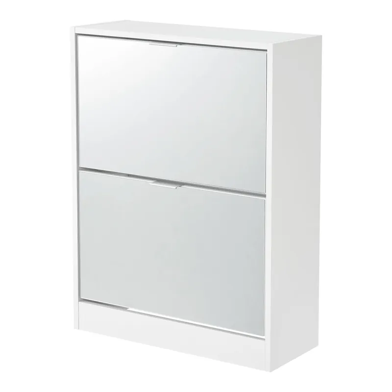 Zapatero Kragerø 2 compartimentos máx. 12 pares aglomerado 80 x 60 x 24 cm Blanco [en.casa] - Muebles