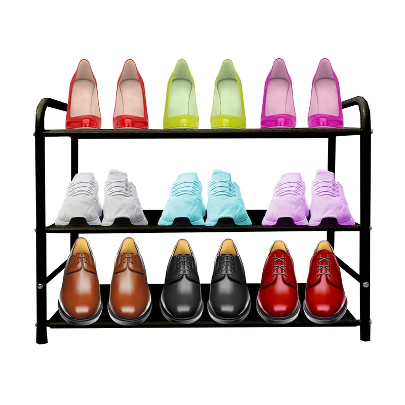 Zapatero Metálico 12 Pares Nyana Home Negro - Muebles
