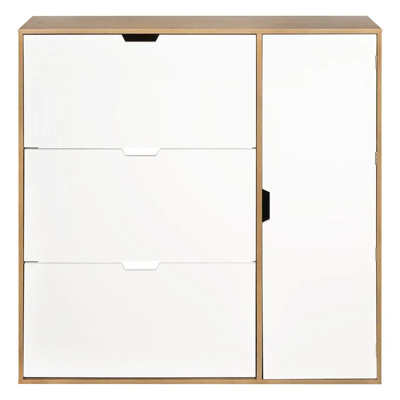 Zapatero MONTBLANC 112x105x23,5cm color roble y blanco - Muebles