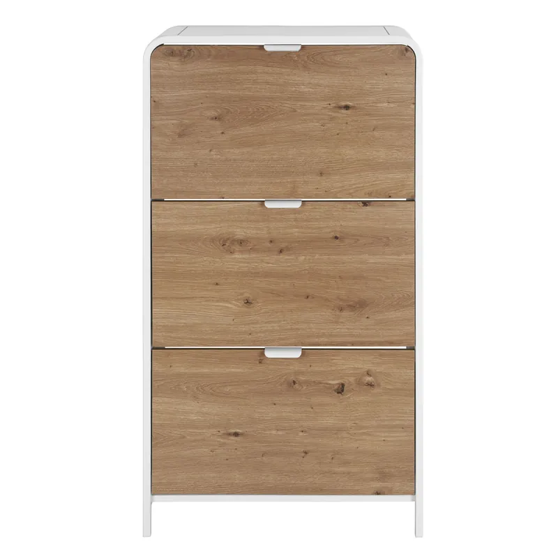 Zapatero NOAK 3 trampones 60x117x24cm roble - Muebles
