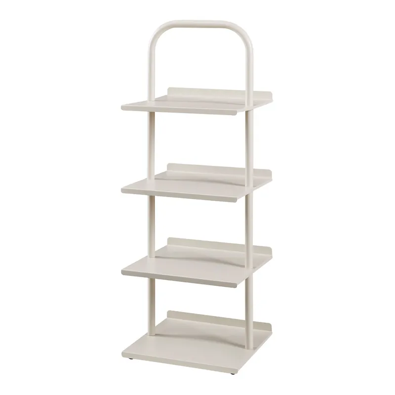 Zapatero Poytya 4 niveles acero 96x34x32 cm Color champán [en.casa] - Muebles