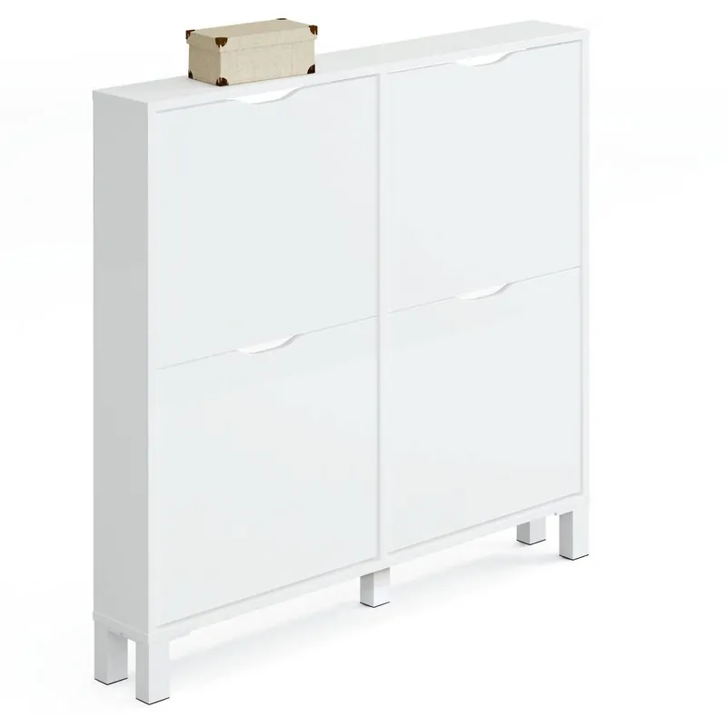 Zapatero Recibidor Color Blanco Estrecho Mary 97x98x17 cm - Muebles