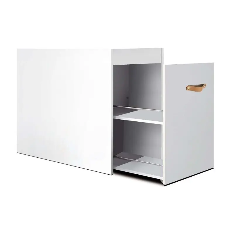 Zapatero tirador cuero aglomerado blanco 74x100 cm - Muebles