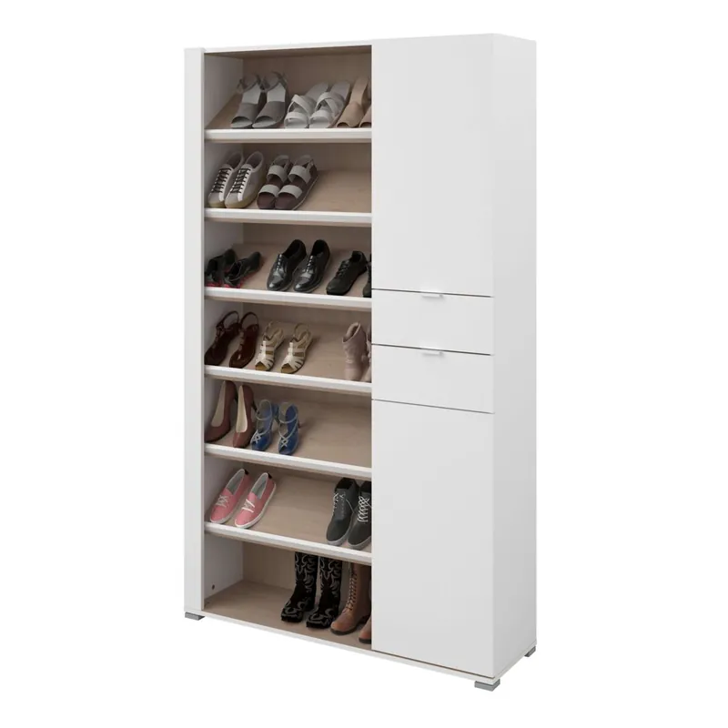 Zapatero Vestidor Imaginarium Con Luz Led Blanco Y Roble Brooklyn 110 cm - Muebles