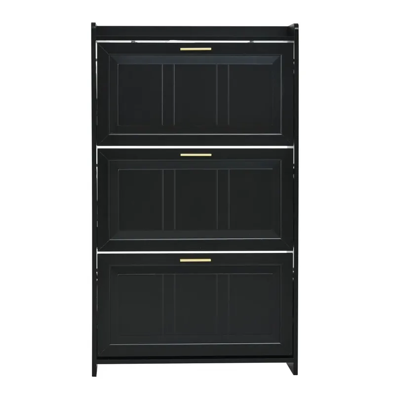 Zapatero 70x24x120 cm - 6 compartimentos, MDF+aglomerado, para pasillos y oficinas - Blanco