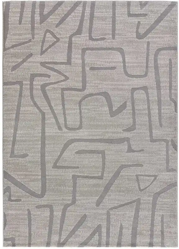 Alfombra de estilo étnico con relieve en plata HL-AFRICA, 80x150 cm - ATTICGO