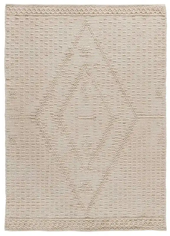 Alfombra de estilo étnico con relieve en crema PAMUK, 60x90 cm - ATTICGO