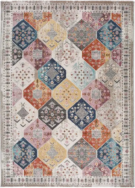 Alfombra de estilo étnico multicolor MIRVA, 160x230 cm - ATTICGO
