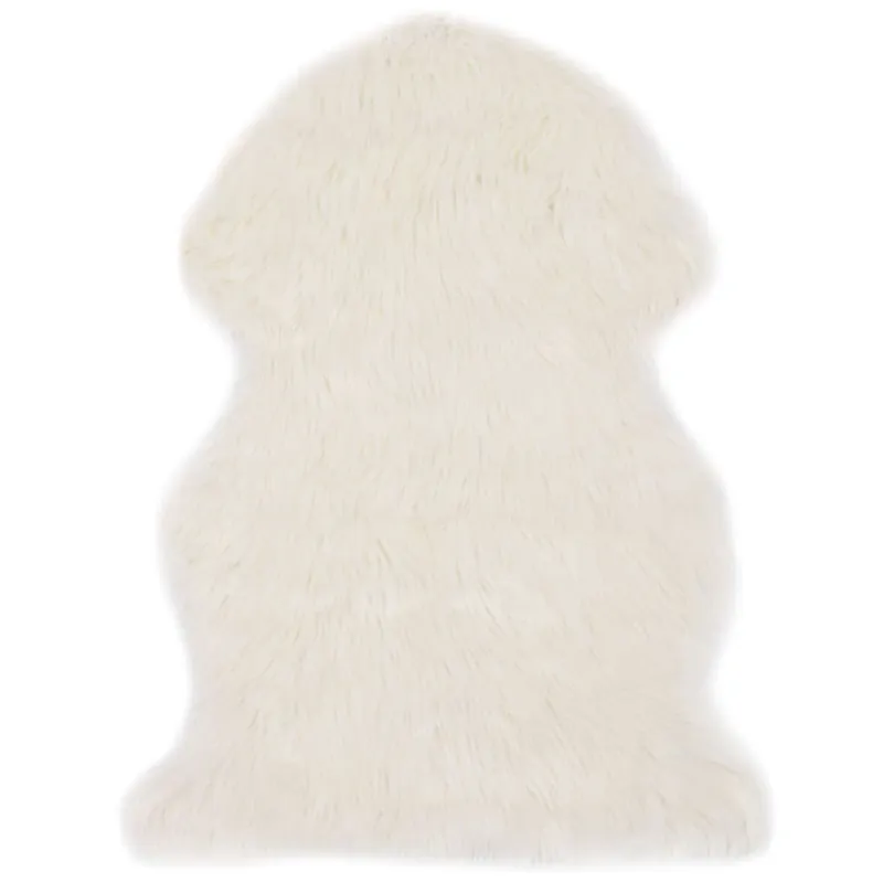 Alfombra de piel de oveja sintética blanco 60x90 cm - Textil